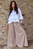 Arbi Gingham Palazzo Pant Hazelnut